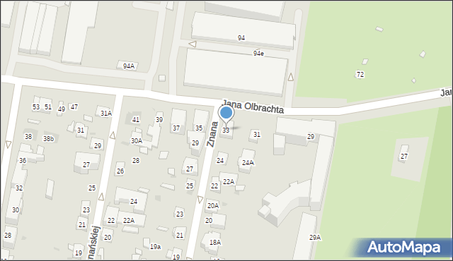 Warszawa, Jana Olbrachta, 33, mapa Warszawy