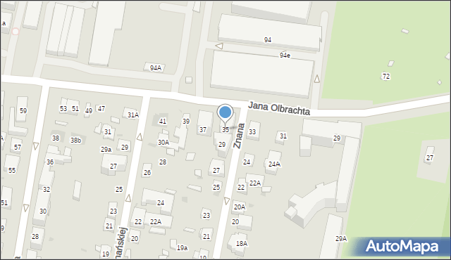 Warszawa, Jana Olbrachta, 35, mapa Warszawy
