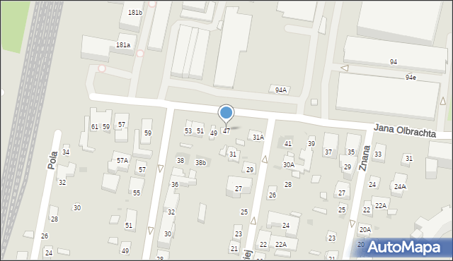 Warszawa, Jana Olbrachta, 47, mapa Warszawy