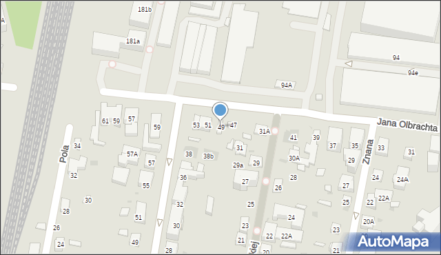 Warszawa, Jana Olbrachta, 49, mapa Warszawy