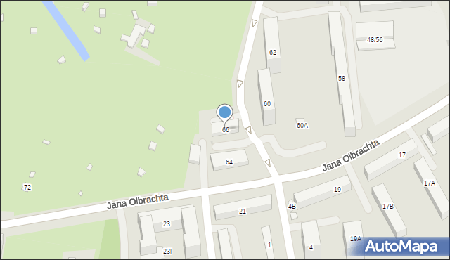 Warszawa, Jana Olbrachta, 66, mapa Warszawy