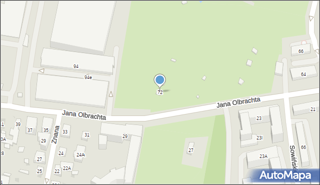 Warszawa, Jana Olbrachta, 72, mapa Warszawy