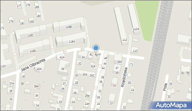Warszawa, Jana Olbrachta, 79, mapa Warszawy