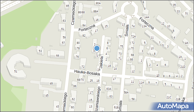 Warszawa, Jakiela Albina, 1, mapa Warszawy