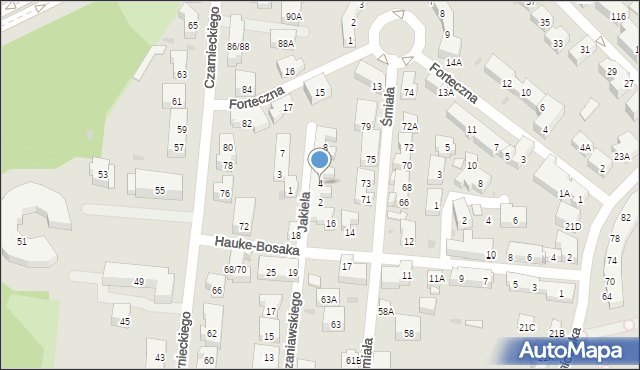 Warszawa, Jakiela Albina, 4, mapa Warszawy