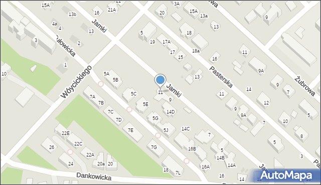 Warszawa, Jamki, 11, mapa Warszawy