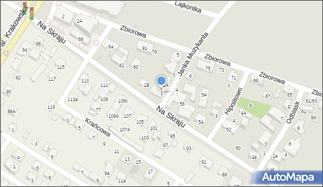 Warszawa, Janka Muzykanta, 1, mapa Warszawy