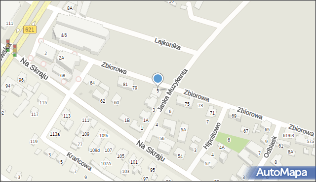 Warszawa, Janka Muzykanta, 5, mapa Warszawy