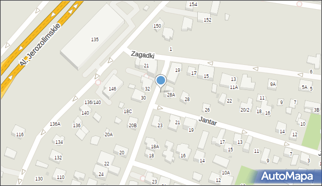 Warszawa, Jantar, 30A, mapa Warszawy