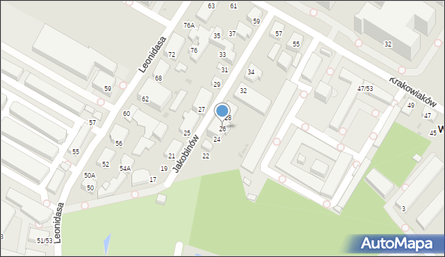 Warszawa, Jakobinów, 26, mapa Warszawy