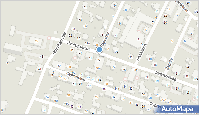Warszawa, Janiszowska, 29/29A, mapa Warszawy