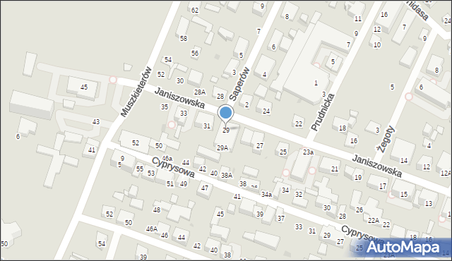 Warszawa, Janiszowska, 29, mapa Warszawy