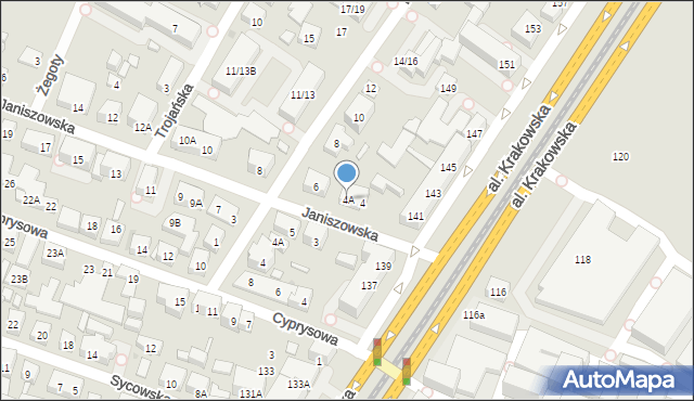 Warszawa, Janiszowska, 4A, mapa Warszawy
