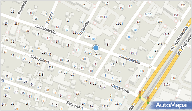 Warszawa, Janiszowska, 7, mapa Warszawy