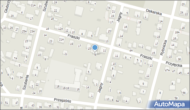 Warszawa, Jagny, 9, mapa Warszawy