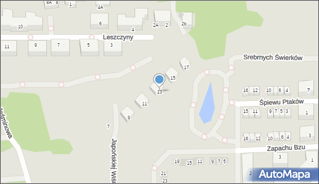 Warszawa, Japońskiej Wiśni, 13, mapa Warszawy