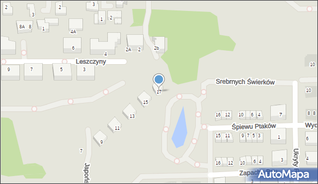 Warszawa, Japońskiej Wiśni, 17, mapa Warszawy