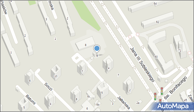 Warszawa, Jałtańska, 6, mapa Warszawy