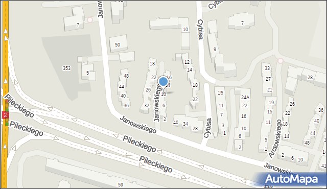 Warszawa, Janowskiego Aleksandra, 10, mapa Warszawy