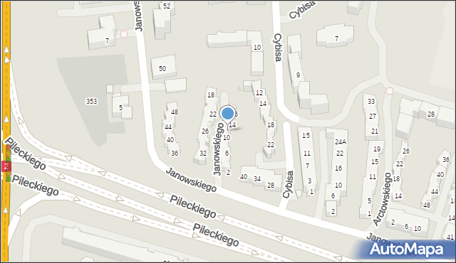Warszawa, Janowskiego Aleksandra, 12, mapa Warszawy