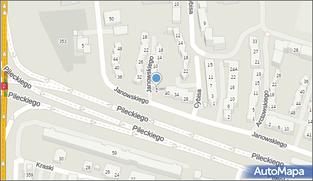 Warszawa, Janowskiego Aleksandra, 2, mapa Warszawy