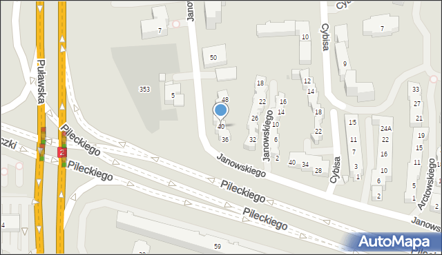 Warszawa, Janowskiego Aleksandra, 40, mapa Warszawy