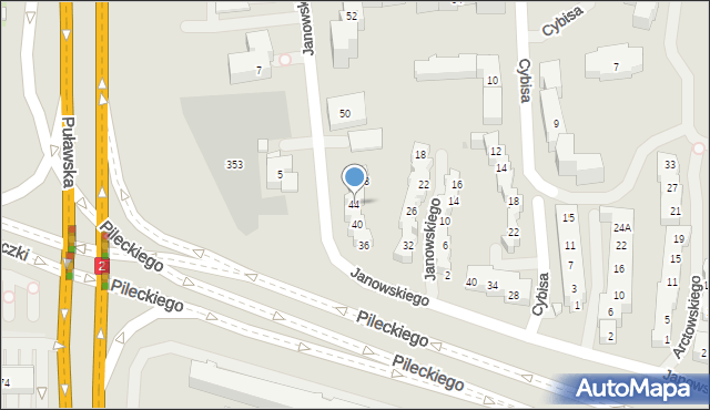 Warszawa, Janowskiego Aleksandra, 44, mapa Warszawy