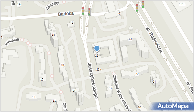 Warszawa, Jastrzębowskiego Wojciecha Bogumiła, 22, mapa Warszawy