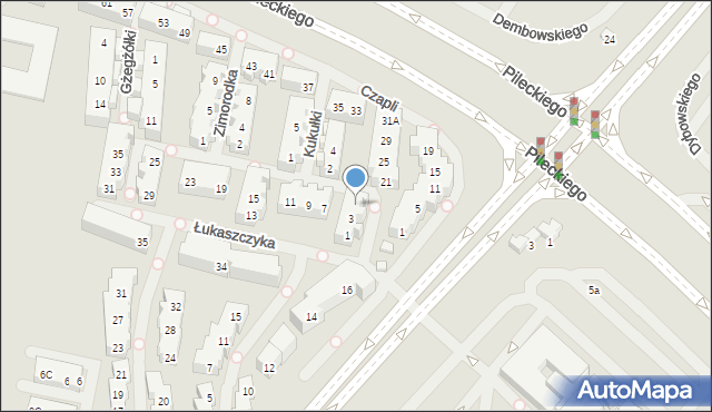 Warszawa, Jastrzębia, 5, mapa Warszawy