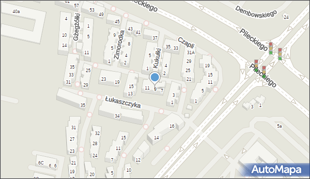 Warszawa, Jastrzębia, 9, mapa Warszawy