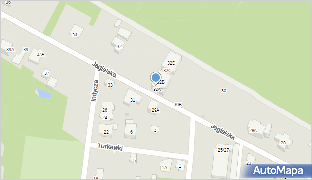Warszawa, Jagielska, 32A, mapa Warszawy