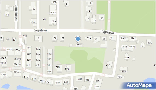 Warszawa, Jagielska, 55, mapa Warszawy