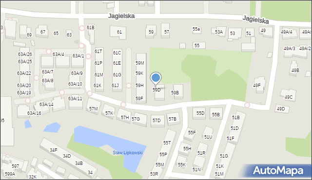 Warszawa, Jagielska, 59D, mapa Warszawy
