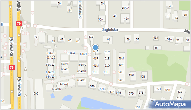 Warszawa, Jagielska, 61R, mapa Warszawy