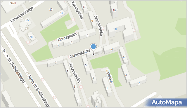 Warszawa, Jaszowiecka, 4, mapa Warszawy