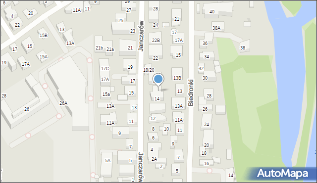 Warszawa, Janczarów, 14A, mapa Warszawy