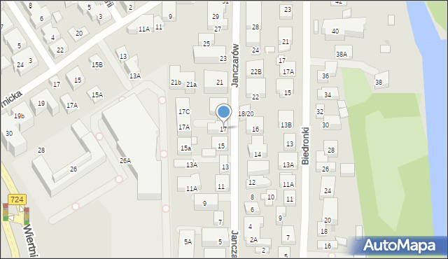 Warszawa, Janczarów, 17, mapa Warszawy