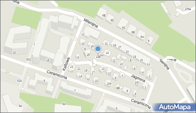 Warszawa, Jagmina Stanisława, 14a, mapa Warszawy