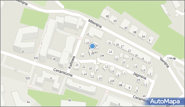 Warszawa, Jagmina Stanisława, 18, mapa Warszawy