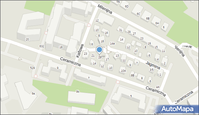 Warszawa, Jagmina Stanisława, 19, mapa Warszawy