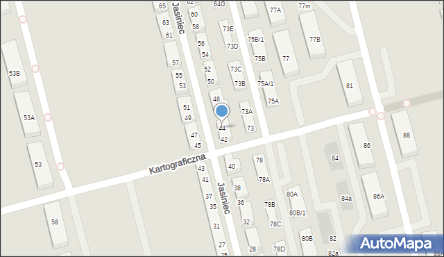 Warszawa, Jasiniec, 44, mapa Warszawy