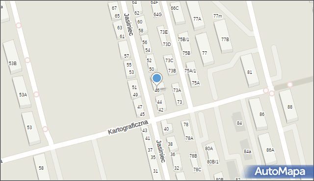 Warszawa, Jasiniec, 46, mapa Warszawy