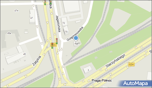 Warszawa, Jagiellońska, 70A, mapa Warszawy