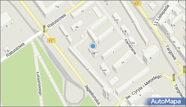 Warszawa, Jagiellońska, 44B, mapa Warszawy