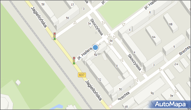 Warszawa, Jagiellońska, 54, mapa Warszawy