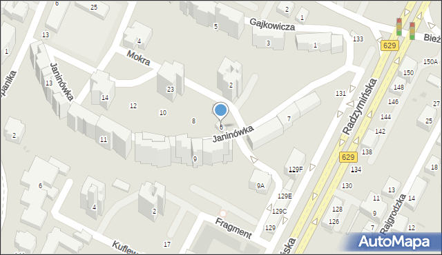 Warszawa, Janinówka, 6, mapa Warszawy