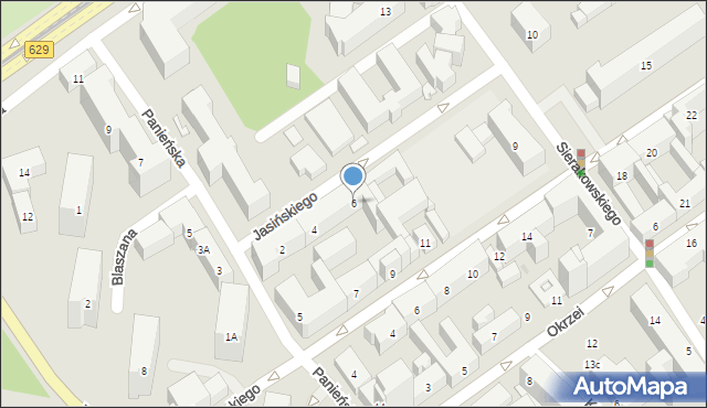 Warszawa, Jasińskiego Jakuba, 6, mapa Warszawy