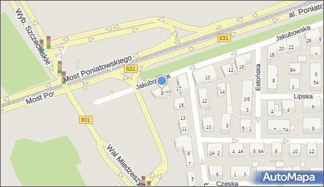 Warszawa, Jakubowska, 4, mapa Warszawy