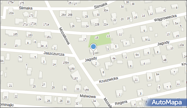 Warszawa, Jagody, 1, mapa Warszawy