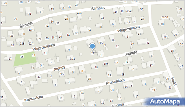 Warszawa, Jagody, 13, mapa Warszawy